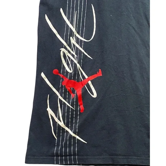 Air Jodan Jumpman Shirt Mens Small Black Spell Out Logo Basketball Athletic - Picture 2 of 8